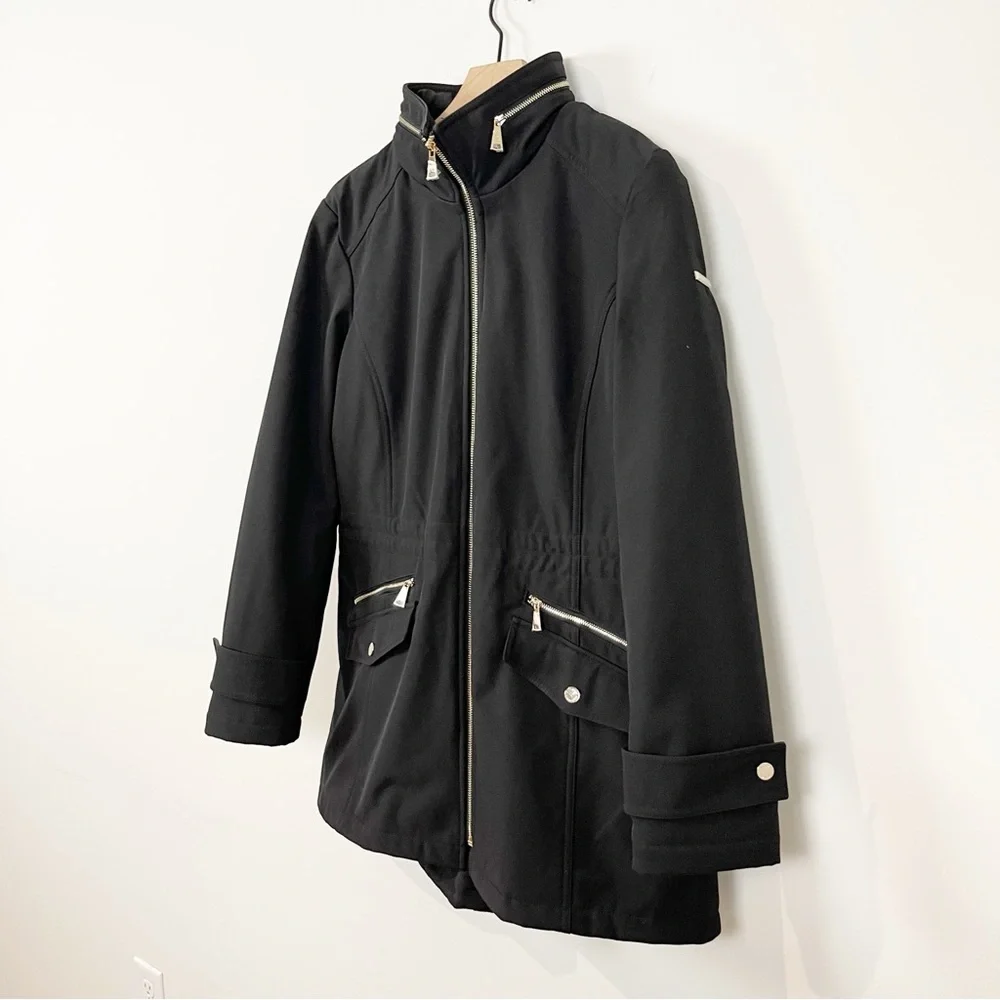 New Dennis Basso Water Resistant Bonded Jacket with Hidden Hood - Picture 4 of 15